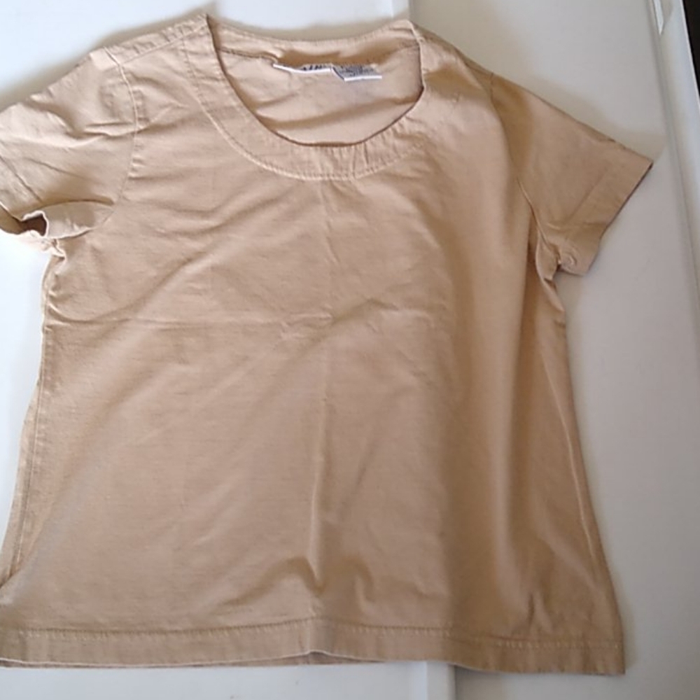 Blair Women's Tan Short-Sleeve Blouse Small